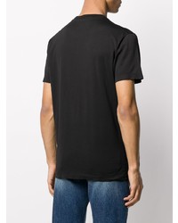 schwarzes bedrucktes T-Shirt mit einem Rundhalsausschnitt von DSQUARED2