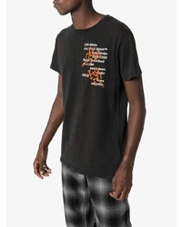 schwarzes bedrucktes T-Shirt mit einem Rundhalsausschnitt von Off-White