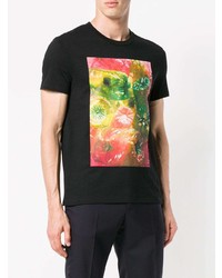 schwarzes bedrucktes T-Shirt mit einem Rundhalsausschnitt von Stella McCartney