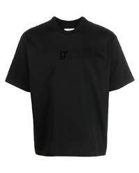 schwarzes bedrucktes T-Shirt mit einem Rundhalsausschnitt von PMD