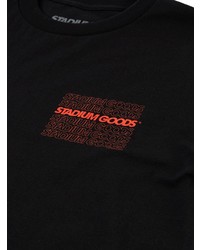 schwarzes bedrucktes T-Shirt mit einem Rundhalsausschnitt von Stadium Goods