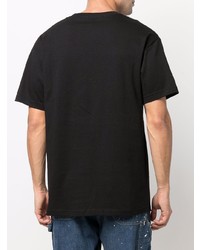 schwarzes bedrucktes T-Shirt mit einem Rundhalsausschnitt von MARKET