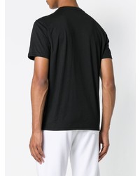 schwarzes bedrucktes T-Shirt mit einem Rundhalsausschnitt von Polo Ralph Lauren