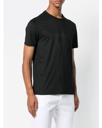 schwarzes bedrucktes T-Shirt mit einem Rundhalsausschnitt von Polo Ralph Lauren