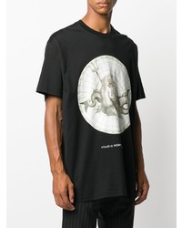 schwarzes bedrucktes T-Shirt mit einem Rundhalsausschnitt von Givenchy