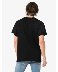 schwarzes bedrucktes T-Shirt mit einem Rundhalsausschnitt von Amiri