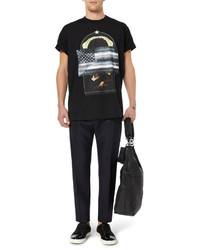 schwarzes bedrucktes T-Shirt mit einem Rundhalsausschnitt von Givenchy