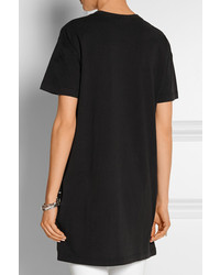 schwarzes bedrucktes T-Shirt mit einem Rundhalsausschnitt von Marc by Marc Jacobs