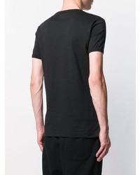 schwarzes bedrucktes T-Shirt mit einem Rundhalsausschnitt von Vivienne Westwood Anglomania