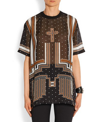 schwarzes bedrucktes T-Shirt mit einem Rundhalsausschnitt von Givenchy