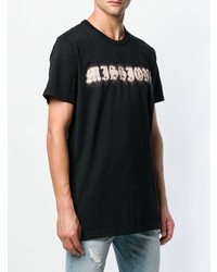 schwarzes bedrucktes T-Shirt mit einem Rundhalsausschnitt von Mastermind World