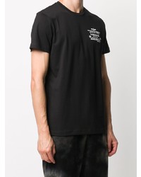 schwarzes bedrucktes T-Shirt mit einem Rundhalsausschnitt von Diesel