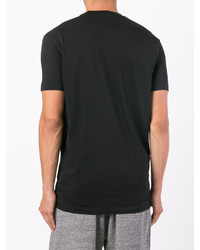 schwarzes bedrucktes T-Shirt mit einem Rundhalsausschnitt von DSQUARED2