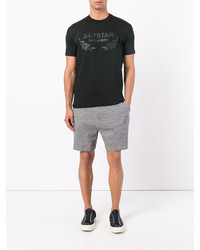 schwarzes bedrucktes T-Shirt mit einem Rundhalsausschnitt von DSQUARED2