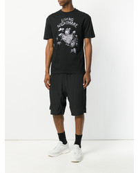 schwarzes bedrucktes T-Shirt mit einem Rundhalsausschnitt von McQ Alexander McQueen