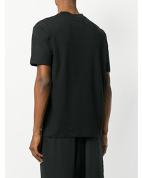 schwarzes bedrucktes T-Shirt mit einem Rundhalsausschnitt von McQ Alexander McQueen