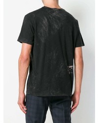 schwarzes bedrucktes T-Shirt mit einem Rundhalsausschnitt von Etro