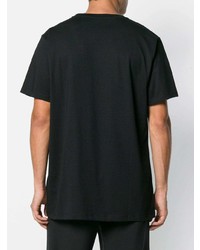 schwarzes bedrucktes T-Shirt mit einem Rundhalsausschnitt von Marcelo Burlon County of Milan