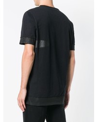 schwarzes bedrucktes T-Shirt mit einem Rundhalsausschnitt von RH45