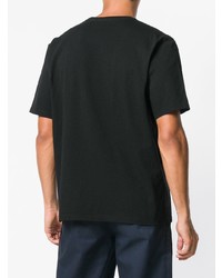 schwarzes bedrucktes T-Shirt mit einem Rundhalsausschnitt von Undercover