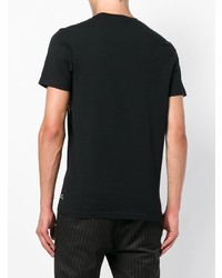 schwarzes bedrucktes T-Shirt mit einem Rundhalsausschnitt von Ps By Paul Smith