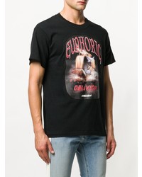 schwarzes bedrucktes T-Shirt mit einem Rundhalsausschnitt von Ambush