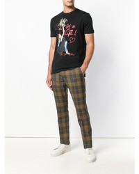 schwarzes bedrucktes T-Shirt mit einem Rundhalsausschnitt von Vivienne Westwood