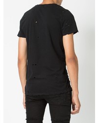 schwarzes bedrucktes T-Shirt mit einem Rundhalsausschnitt von Balmain