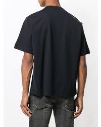 schwarzes bedrucktes T-Shirt mit einem Rundhalsausschnitt von Diesel Black Gold