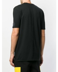 schwarzes bedrucktes T-Shirt mit einem Rundhalsausschnitt von Damir Doma