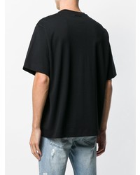 schwarzes bedrucktes T-Shirt mit einem Rundhalsausschnitt von Diesel Black Gold