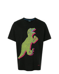 schwarzes bedrucktes T-Shirt mit einem Rundhalsausschnitt von Ps By Paul Smith