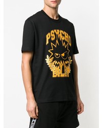 schwarzes bedrucktes T-Shirt mit einem Rundhalsausschnitt von McQ Alexander McQueen