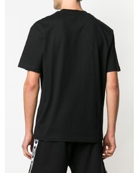 schwarzes bedrucktes T-Shirt mit einem Rundhalsausschnitt von McQ Alexander McQueen