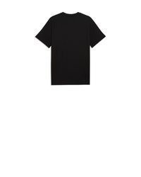 schwarzes bedrucktes T-Shirt mit einem Rundhalsausschnitt von Puma