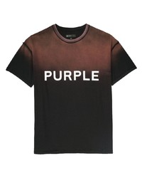 schwarzes bedrucktes T-Shirt mit einem Rundhalsausschnitt von purple brand