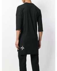 schwarzes bedrucktes T-Shirt mit einem Rundhalsausschnitt von Boy London