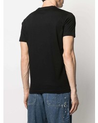 schwarzes bedrucktes T-Shirt mit einem Rundhalsausschnitt von DSQUARED2