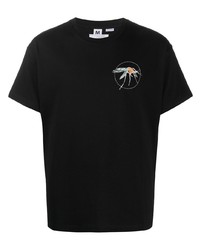 schwarzes bedrucktes T-Shirt mit einem Rundhalsausschnitt von Random Identities
