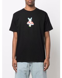 schwarzes bedrucktes T-Shirt mit einem Rundhalsausschnitt von RIPNDIP