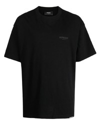 schwarzes bedrucktes T-Shirt mit einem Rundhalsausschnitt von Represent