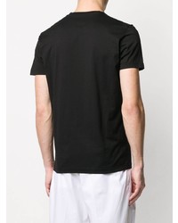 schwarzes bedrucktes T-Shirt mit einem Rundhalsausschnitt von DSQUARED2