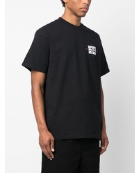 schwarzes bedrucktes T-Shirt mit einem Rundhalsausschnitt von Carhartt WIP