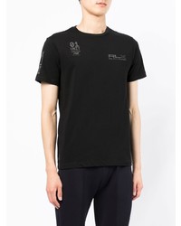 schwarzes bedrucktes T-Shirt mit einem Rundhalsausschnitt von Polo Ralph Lauren