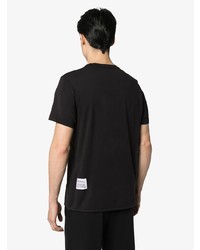 schwarzes bedrucktes T-Shirt mit einem Rundhalsausschnitt von Heron Preston