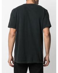 schwarzes bedrucktes T-Shirt mit einem Rundhalsausschnitt von Htc Los Angeles