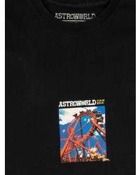 schwarzes bedrucktes T-Shirt mit einem Rundhalsausschnitt von Travis Scott Astroworld