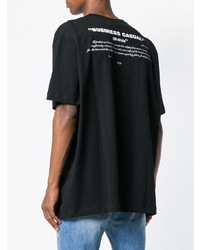 schwarzes bedrucktes T-Shirt mit einem Rundhalsausschnitt von Off-White