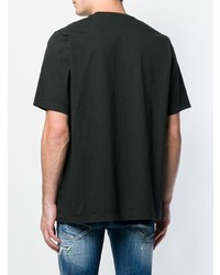 schwarzes bedrucktes T-Shirt mit einem Rundhalsausschnitt von DSQUARED2