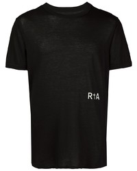 schwarzes bedrucktes T-Shirt mit einem Rundhalsausschnitt von RtA